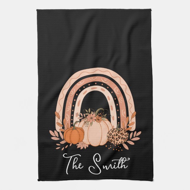 Paño De Cocina Cocina con calabazas de la caída del arcoiris |Acc (Vertical)