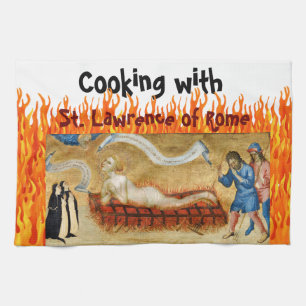 Paño De Cocina Cocina con San Lorenzo de Roma (M 022)