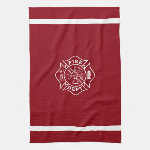 Paño De Cocina Cocina cruzada maltesa con bomberos de 16" x 24"