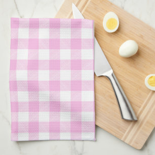 Paño De Cocina Cocina de Campo con Cuadros Rosados en la Cocina