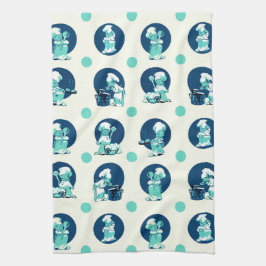 Paño De Cocina Cocina de Chef Cute Retro Vintage Blue Boy