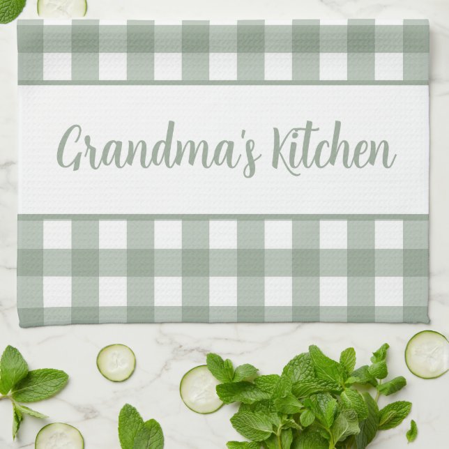 Paño De Cocina Cocina de la abuela Gingham Plaid (Doblado)