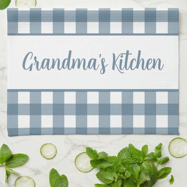 Paño De Cocina Cocina de la abuela Gingham Plaid (Doblado)