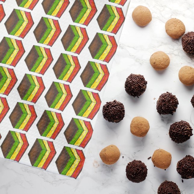 Paño De Cocina Cocina de la bandera italiana con siete Navidades  (Italian Rainbow Towel)