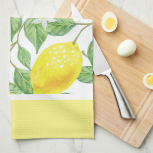 Paño De Cocina Cocina de limones cítricos y hojas verdes