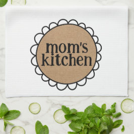 Paño De Cocina Cocina de mamá personalizada con borde escalopado