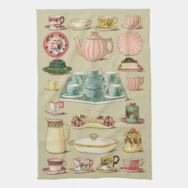 Paño De Cocina Cocina del servicio de té de China del inglés del (Vertical)
