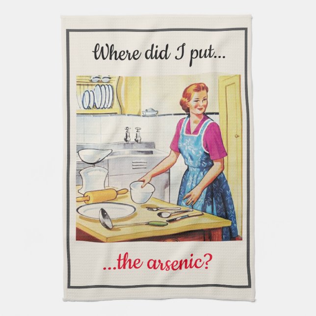 Paño De Cocina Cocina divertida y cómica casera de los años 50 (Vertical)