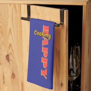 Paño De Cocina Cocina Feliz Azul