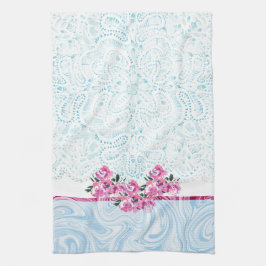 Paño De Cocina Cocina floral azul Shabby Chic Lacey Rosa