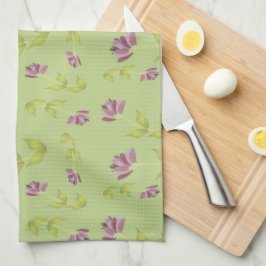 Paño De Cocina Cocina floral suave de cal y frambuesa
