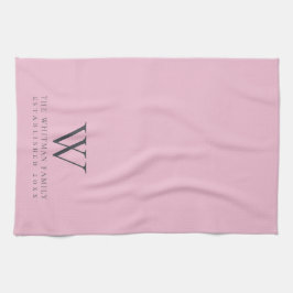 Paño De Cocina Cocina gris pizarra rosa moderna monograma familia