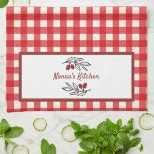 Paño De Cocina Cocina italiana personalizada de Red Gingham