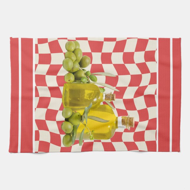 Paño De Cocina Cocina mediterránea de mezcla y partido (Horizontal)