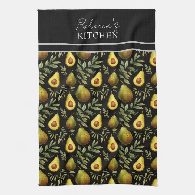 Paño De Cocina Cocina personalizada con patrón de aguacate (Vertical)