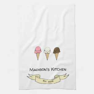 Paño De Cocina Cocina Personalizada de Helado Lindo