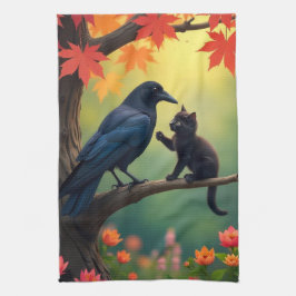 Paño De Cocina Cocina Raven-Crows de Kitten Oak Tree Garden