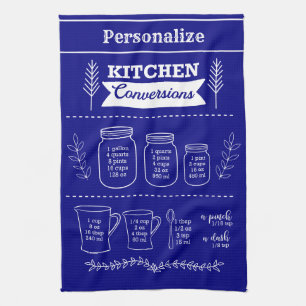 Paño De Cocina Cocina retro-vintag que combina el azul marino