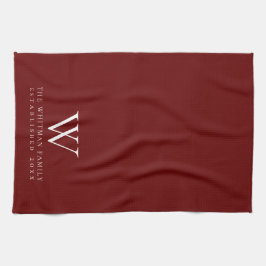 Paño De Cocina Cocina roja monograma familiar