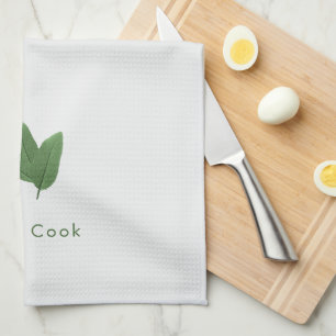 Paño De Cocina Cocina sabia personalizada, arte de hojas verdes