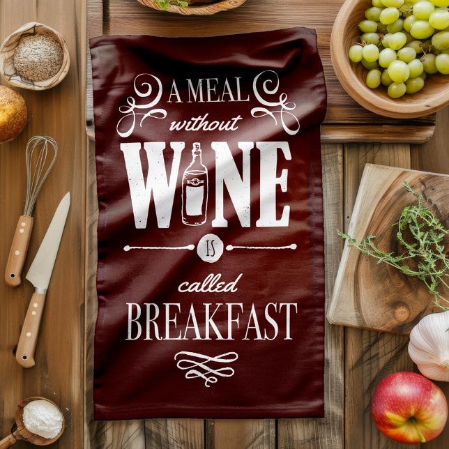 Paño De Cocina Cocina Sensación De Comida Sin Vino (A perfect housewarming gift for wine lovers or just have it up as a kitchen towel.)