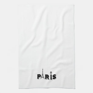 Paño De Cocina Cocina Toalla-negro y PARÍS blanco