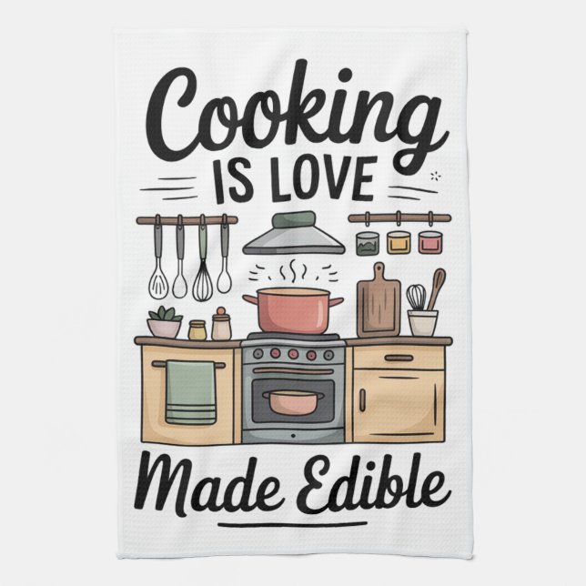 Paño De Cocina Cocinar es Amor (Vertical)