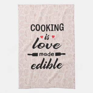 Paño De Cocina Cocinar es eslogan divertido del amor