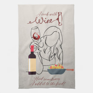 Paño De Cocina Cocino con vino...