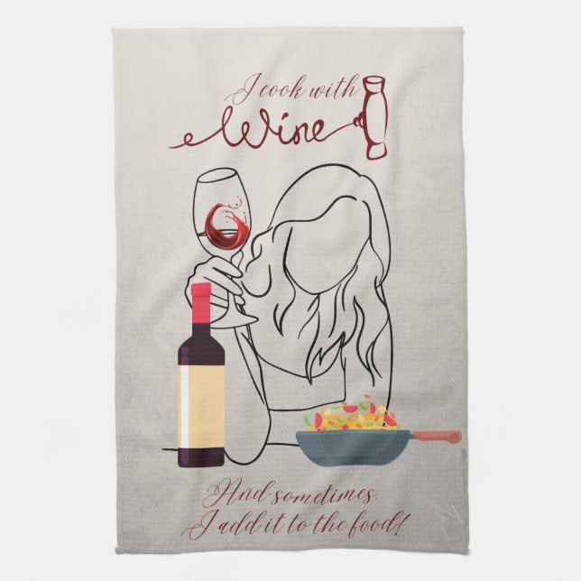 Paño De Cocina Cocino con vino... (Vertical)