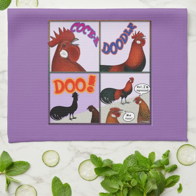 Paño De Cocina ¡Cock-A-Doodle-Doo! (Doblado)
