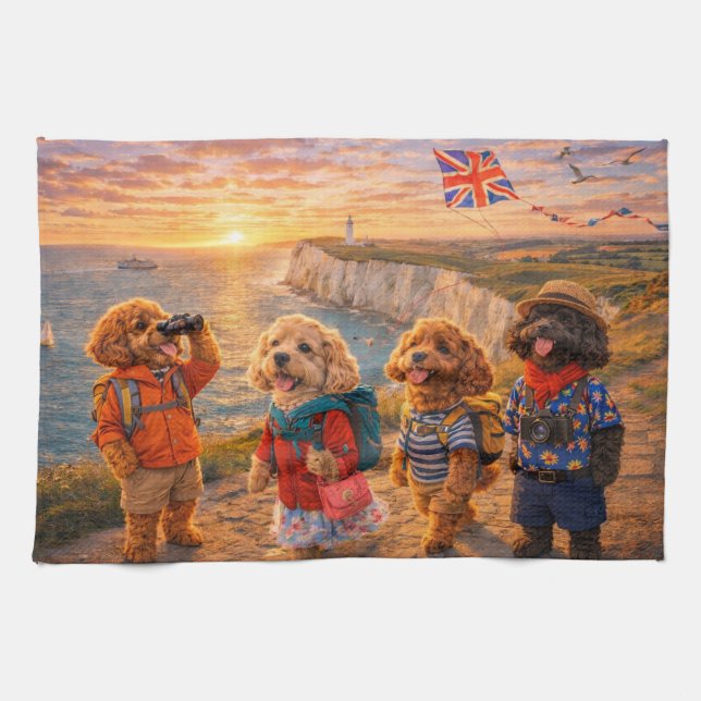 Paño De Cocina Cockapoo de Lujo Costero Británico (Horizontal)