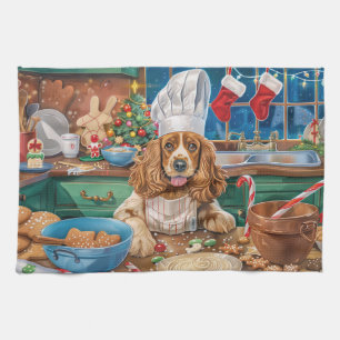 Paño De Cocina Cocker inglés Spaniel Holiday Baking: Navidades