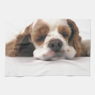 Paño De Cocina Cocker spaniel rojo/blanco el dormir