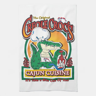 Paño De Cocina Cocodrilo mardi gras criollo cajún