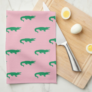 Paño De Cocina Cocodrilo verde de muy buen gusto