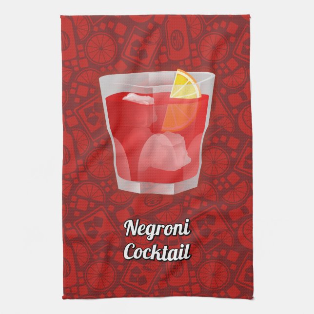 Paño De Cocina Cóctel Negroni (Vertical)