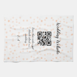 Paño De Cocina Código QR de escaneo del sitio web de la boda nara