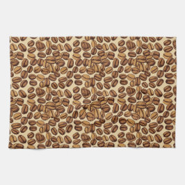 Paño De Cocina Coffee Beans Rústico Patrón de cosecha No4