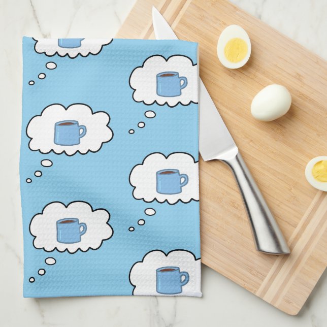 Paño De Cocina Coffee Mug Thought Bubbles (Doblado Cuarto)