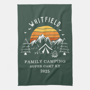 Paño De Cocina Coincidencia de camping de vacaciones en familia d