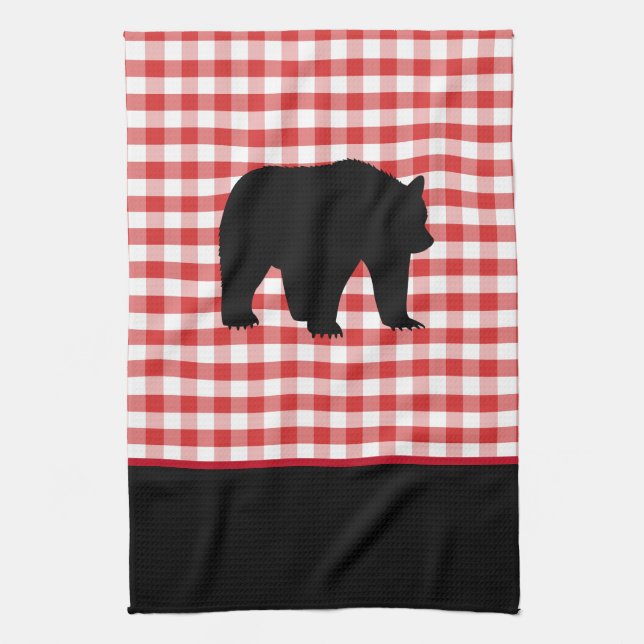 Paño De Cocina Cojín de cocina toalla-oso-rojizo (Vertical)
