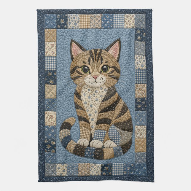 Paño De Cocina Colcha de gato atigrado (Vertical)
