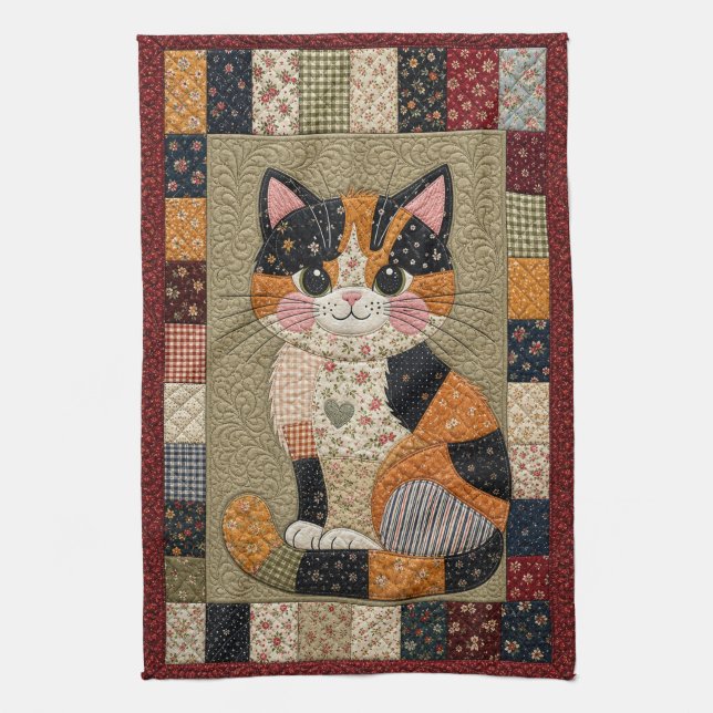 Paño De Cocina Colcha de gato calico (Vertical)