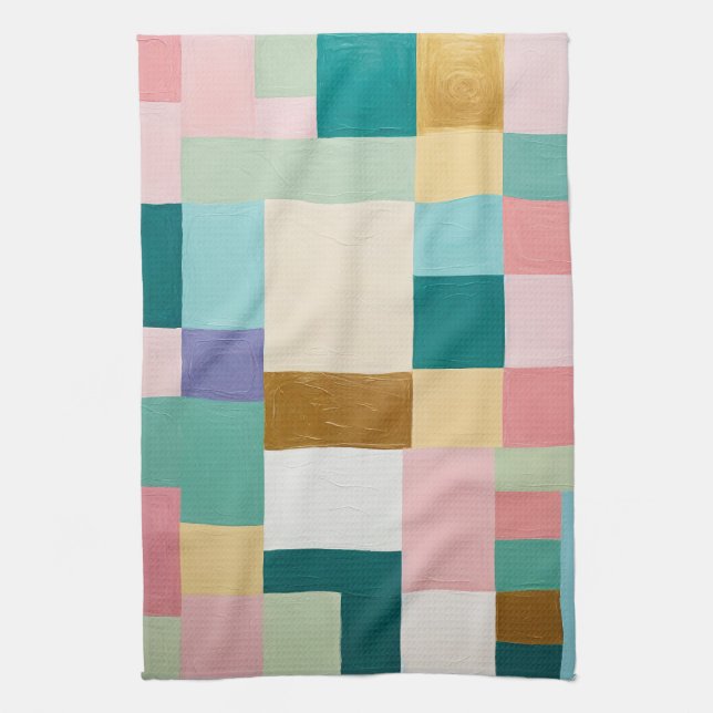 Paño De Cocina Colcha geométrica pastel (Vertical)