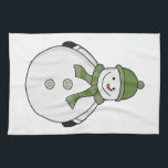 Paño De Cocina Cold snowman<br><div class="desc">A cute snowman wearing a hat and scarf</div>
