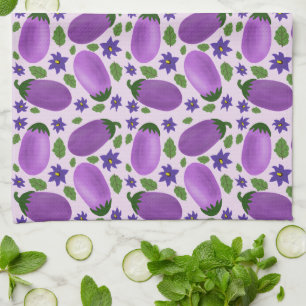 Paño De Cocina Colección Berenjena Blush & Bloom - Lila Suave