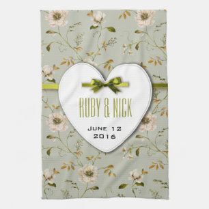 Paño De Cocina Colección de Bodas florales románticos Charm Vinta