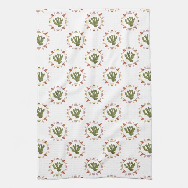 Paño De Cocina Colección de Llamarama | Cactus Circle (Vertical)