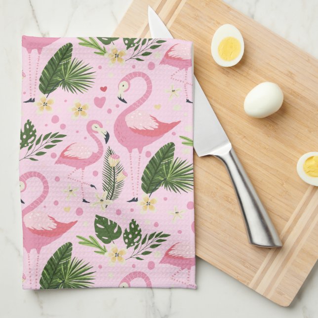 Paño De Cocina Colección de verano Flamingo One Design 8 (Doblado Cuarto)